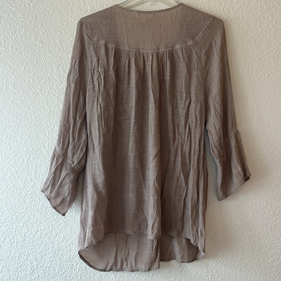 Krazy Kat tan and brown boho style flowy boho style shirt size XL - Picture 6 of 6